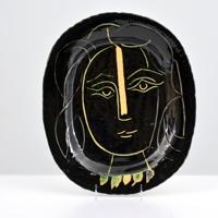 Pablo Picasso VISAGE DE FEMME Platter, Madoura (A.R. 220) - Sold for $15,360 on 11-04-2023 (Lot 584).jpg